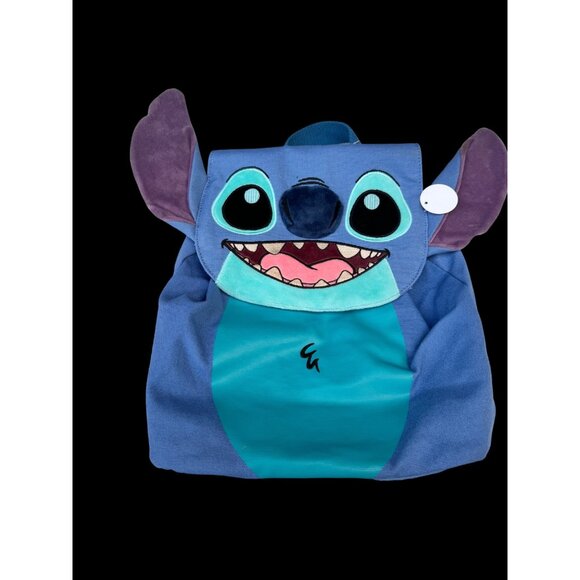 Disney Stitch Character-Themed Blue Backpack With Flap Closure Adjustable Straps - Picture 1 of 6